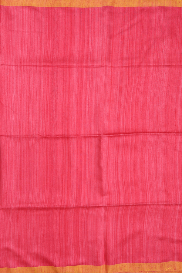 Bailu Silk Saree In Punch Pink With Contrast Border