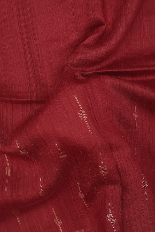 Bailu Silk Saree In Crimson Red With Zari Border