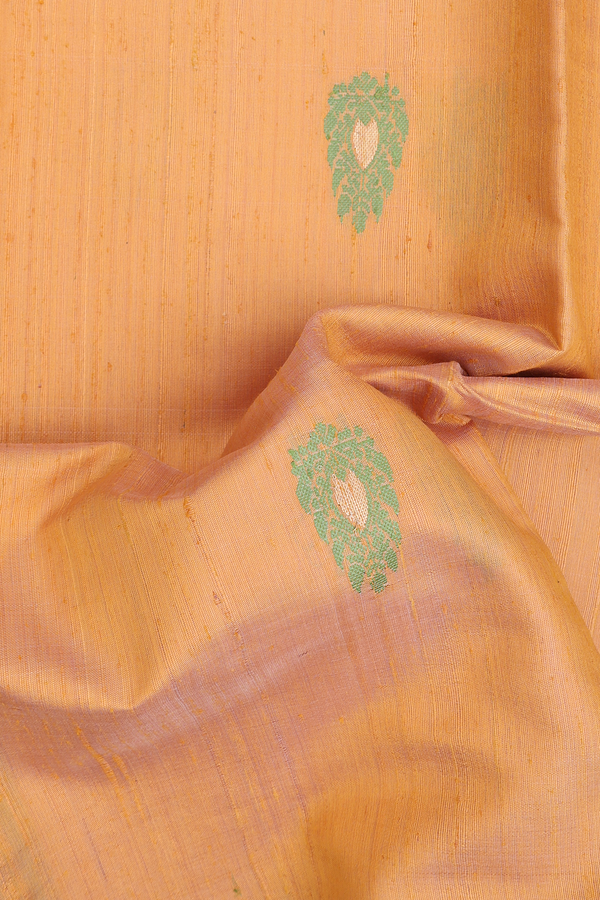 Jute Saree In Yellow With Threadwork Buttas