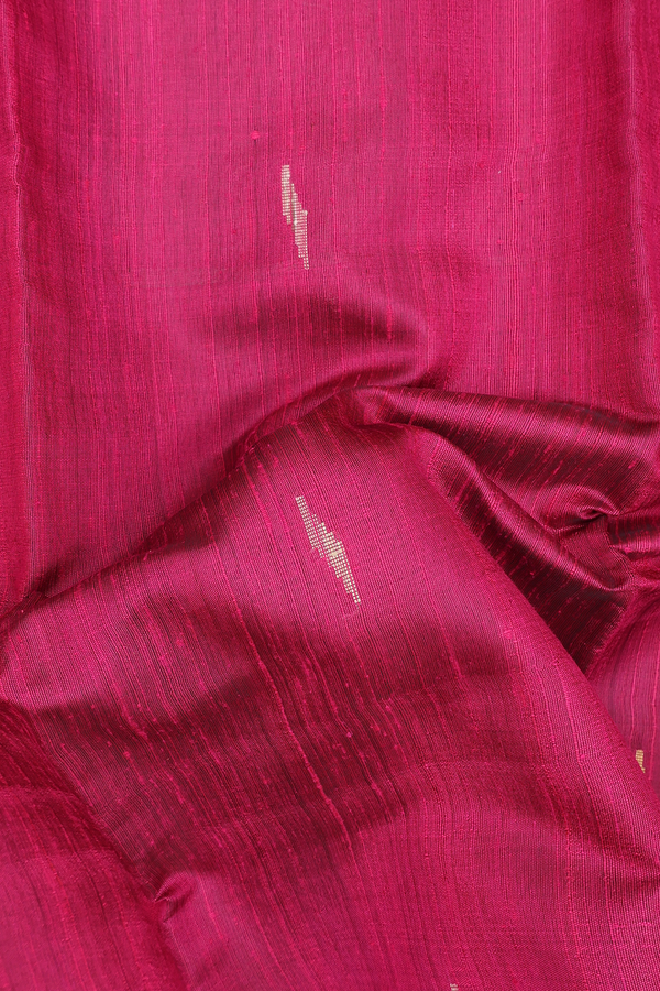 Jute Saree In Pink With Allover Buttas