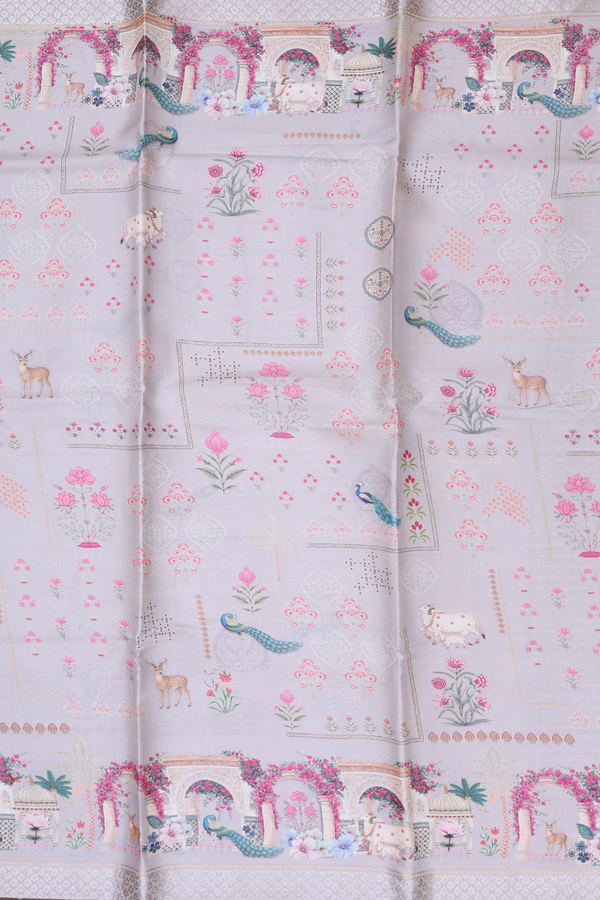 Tuusar Silk Saree In Greyish Brown With Allover Design