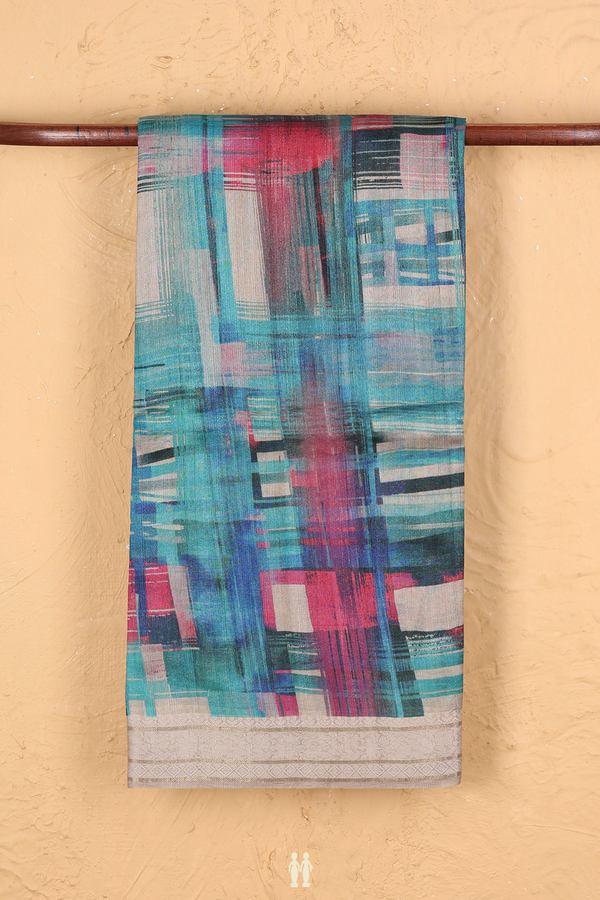 Tussar Silk Saree In Multicolor With Allover Design