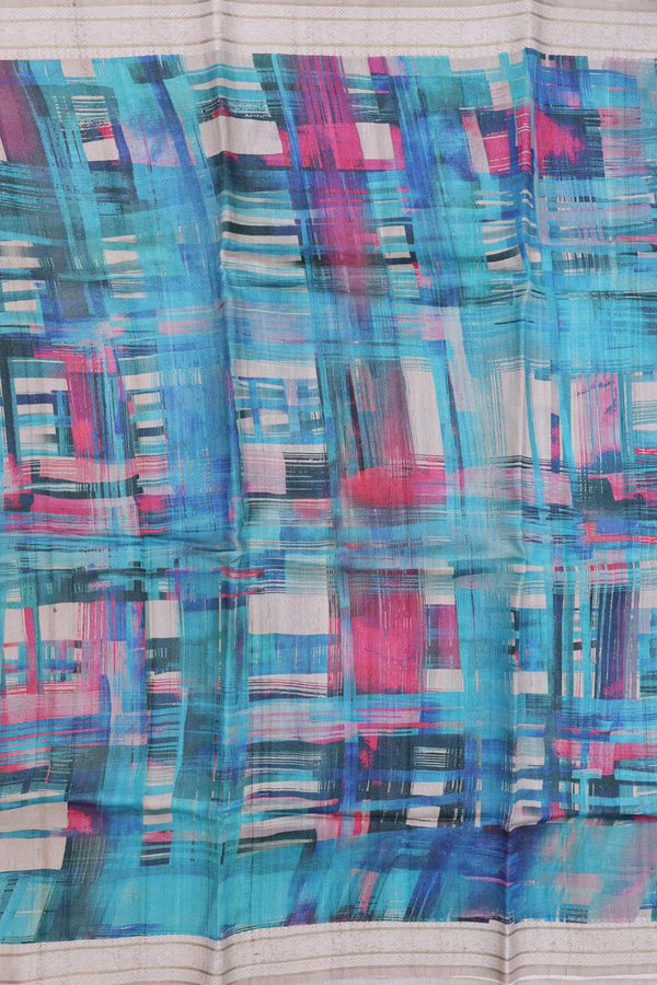 Tussar Silk Saree In Multicolor With Allover Design