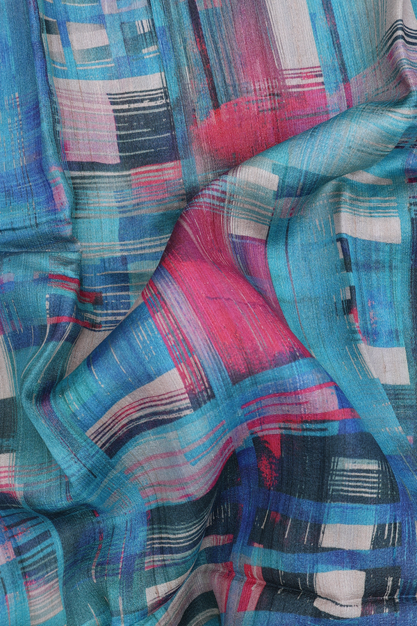 Tussar Silk Saree In Multicolor With Allover Design