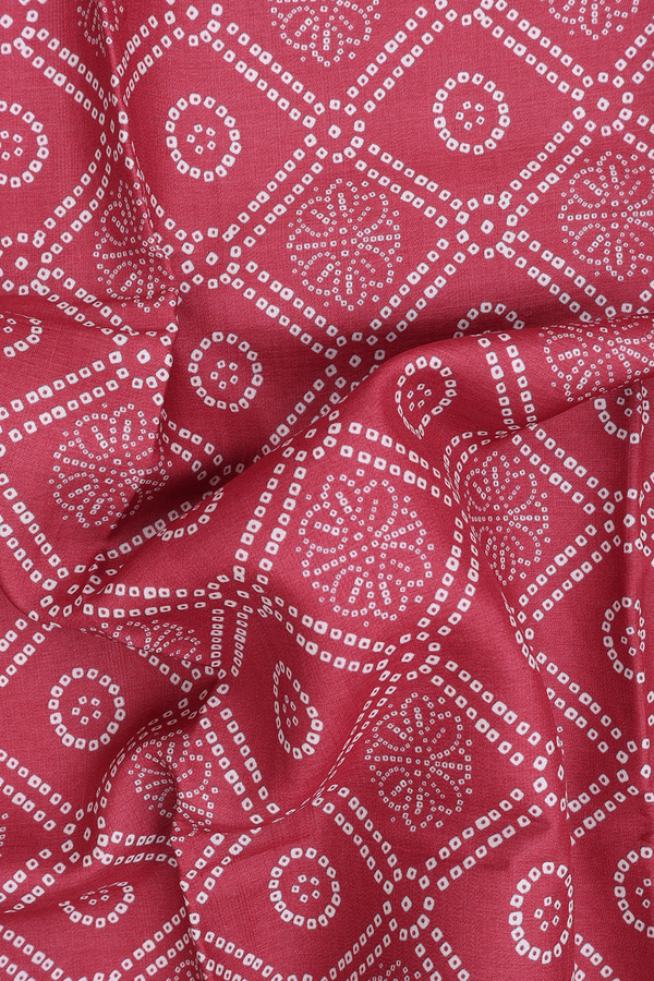 Tussar Silk Saree In Dusty Red With Diamond Design