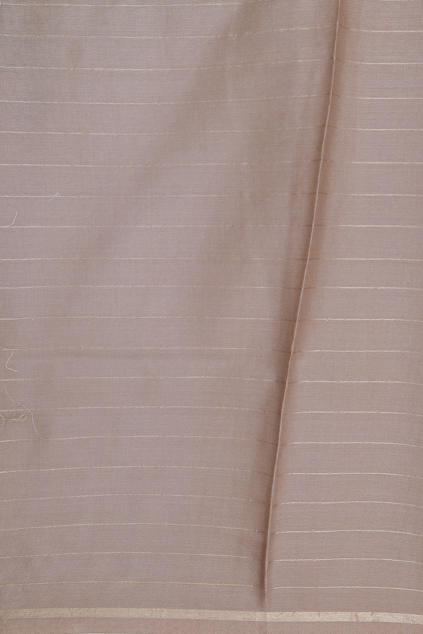 Tussar Silk Saree In Dusty Brown With Floral Design