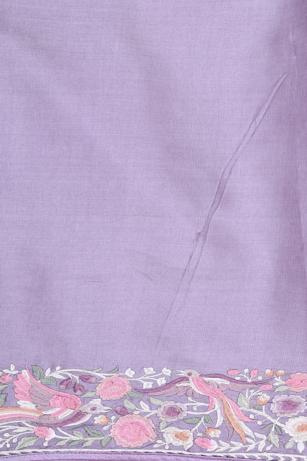 Tussar Silk Saree In Light Purple With Floral Buttas