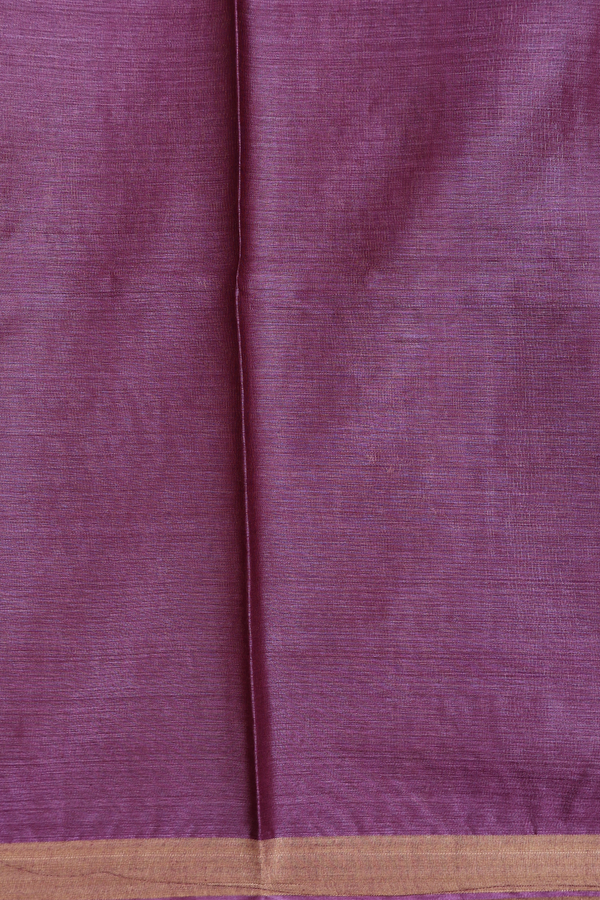 Tussar Silk Saree In Purple Along Stripes With Buttas