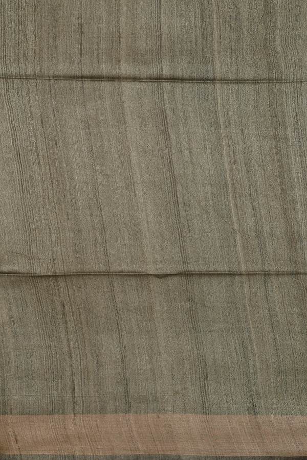 Tussar Silk Saree In Brown With Ajrakh Printed Design