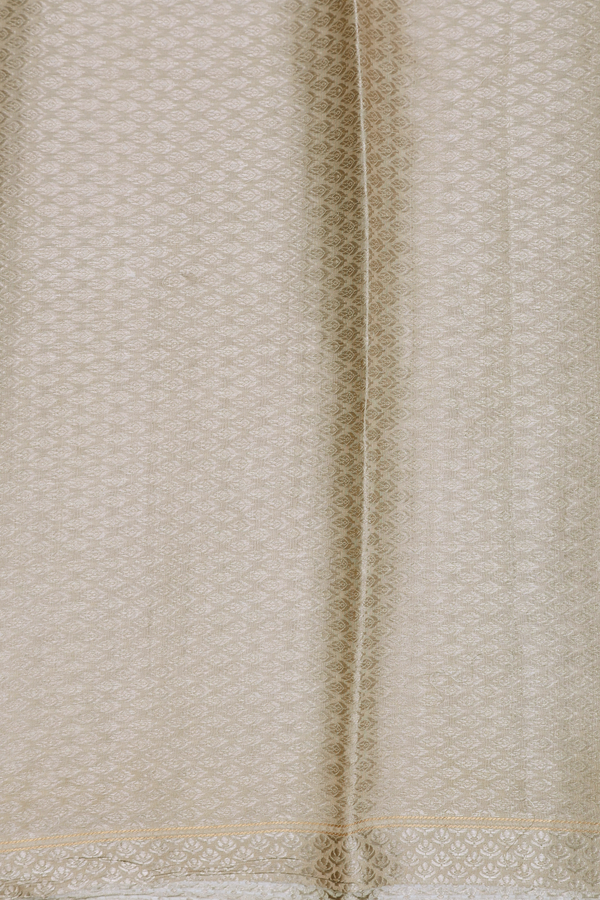 Tussar Silk Saree In Cream Color With Floral Design
