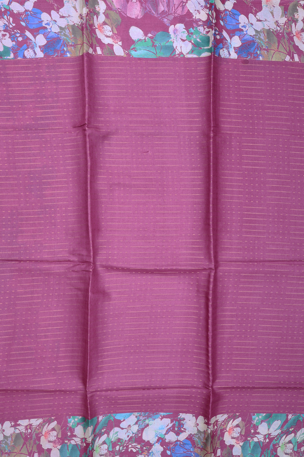 Tussar Silk Saree In Orchid Purple With Stripes Design