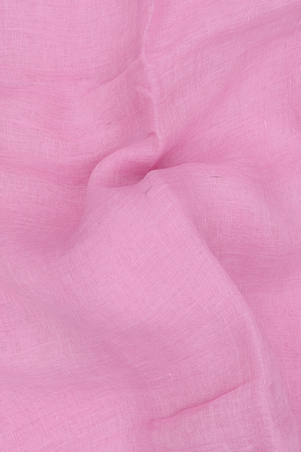 Linen Saree In Pink With Zari Border