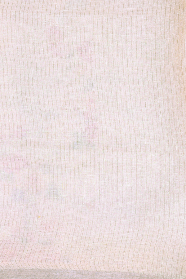 Linen Saree In Cream Color With Floral Printed Design
