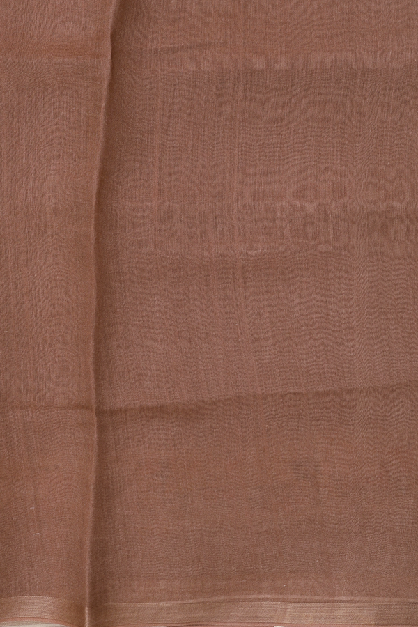 Bailu Silk Saree In Cocoa Brown With Stripes Design