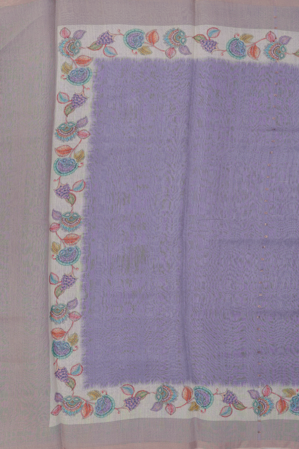 Bailu Silk Saree In Light Purple With Chamki Work
