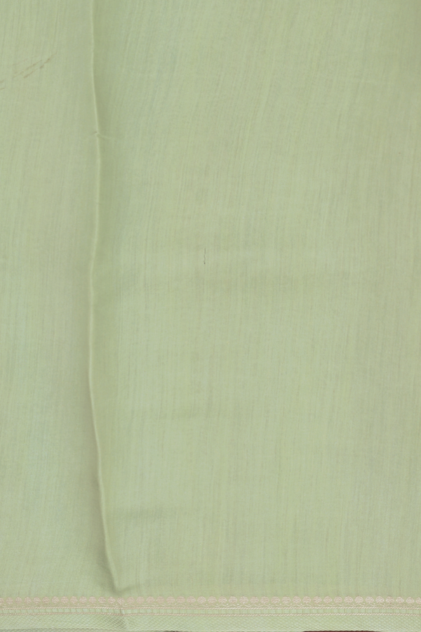 Organza Silk Saree In Dusty Green With Fish Design