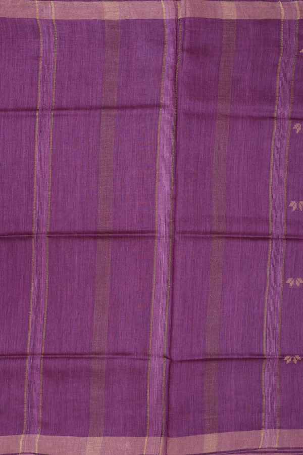 Tussar Silk Saree In Grape Purple With Zari Buttas
