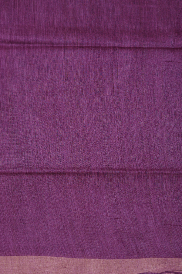 Tussar Silk Saree In Grape Purple With Zari Buttas