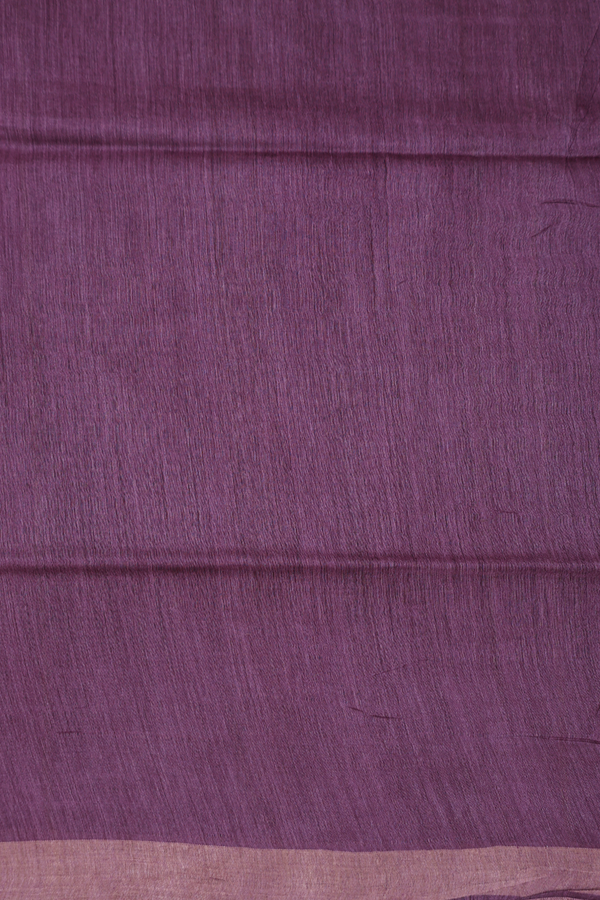 Tussar Silk Saree In Grape Purple With Zari Buttas
