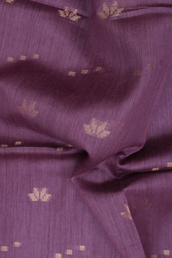 Tussar Silk Saree In Grape Purple With Zari Buttas