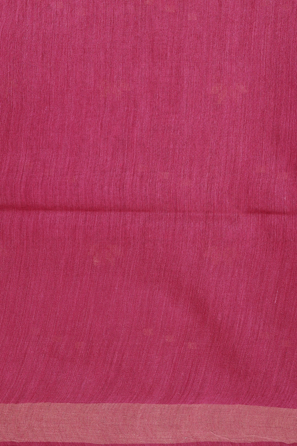 Tussar Silk Saree In Hibiscus Red With Zari Buttas
