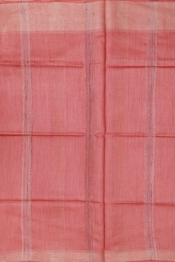Tussar Silk Saree In Dusty Orange With Zari Buttas