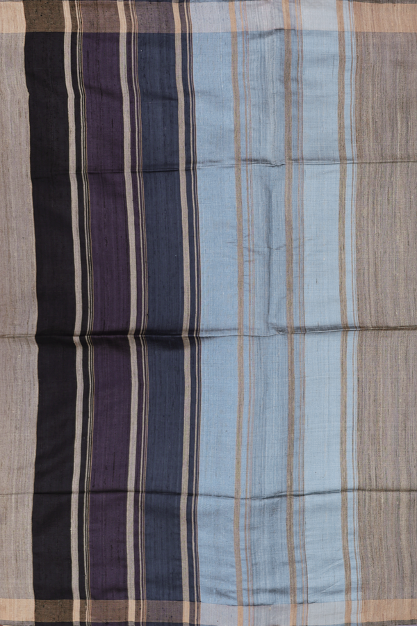 Tussar Silk Saree In Dusty Olive With Zari Border