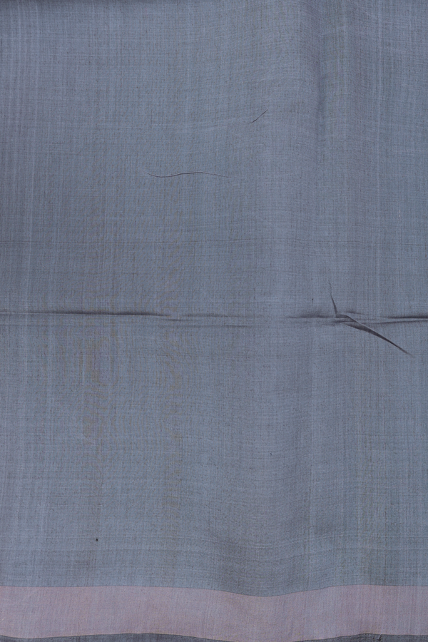 Tussar Silk Saree In Dusty Olive With Zari Border
