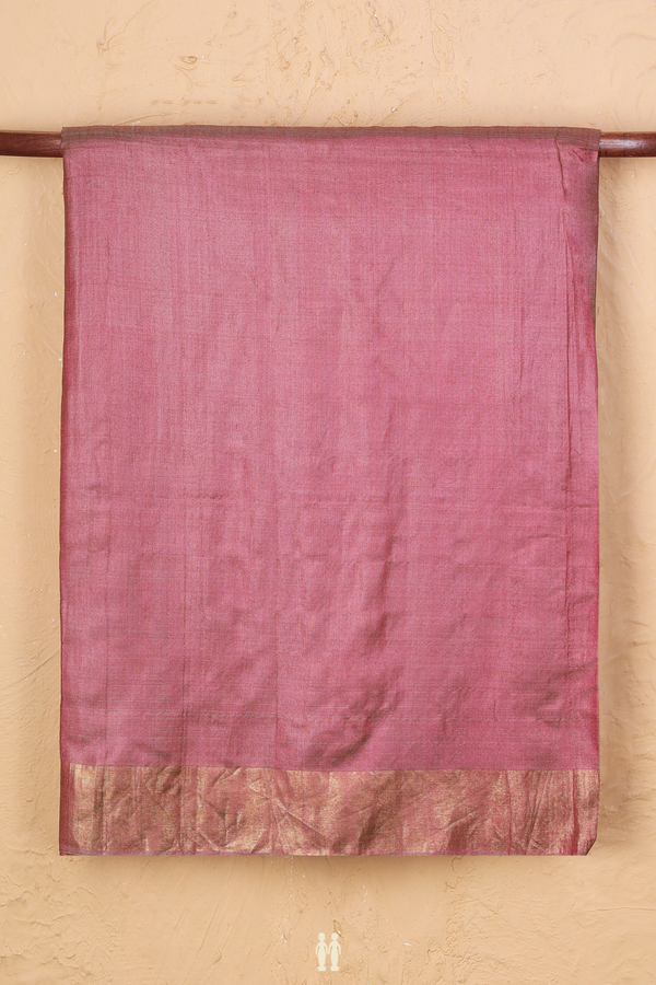 Tussar Silk Saree In Berry Purple With Madhubani Pallu