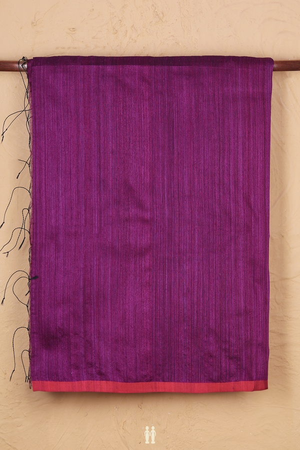 Bailu Silk Saree In Purple With Contrast Border