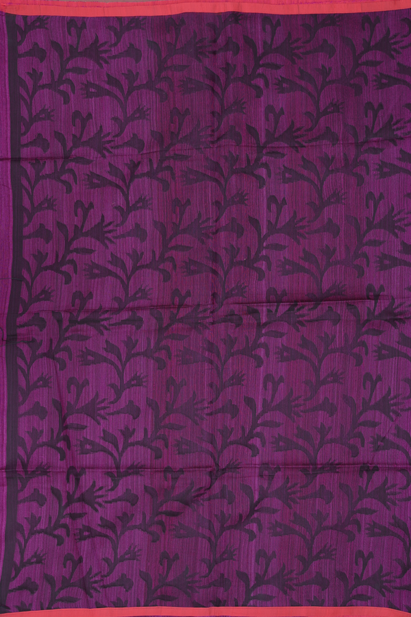 Bailu Silk Saree In Purple With Contrast Border