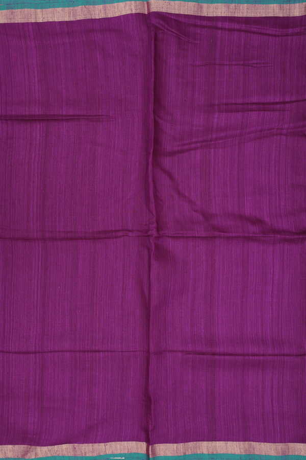 Bailu Silk Saree In Plum Purple With Contrast Border