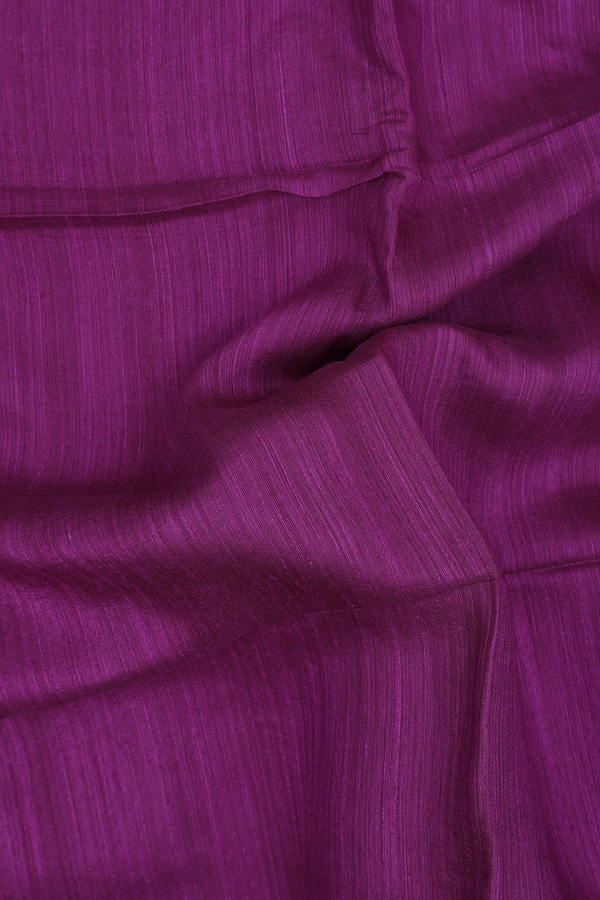 Bailu Silk Saree In Plum Purple With Contrast Border