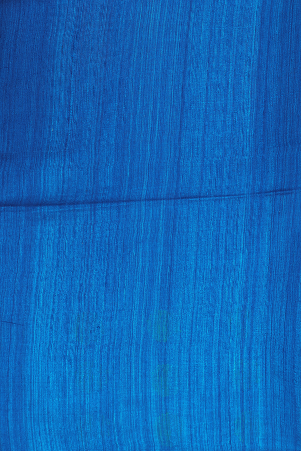 Bailu Silk Saree In Indigo Blue With Threadwork Border