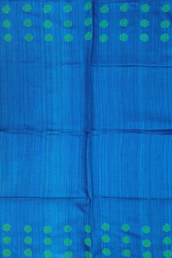 Bailu Silk Saree In Indigo Blue With Threadwork Border