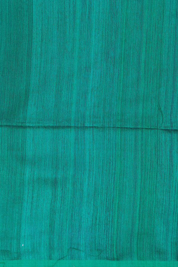 Bailu Silk Saree In Peacock Green With Zari Border