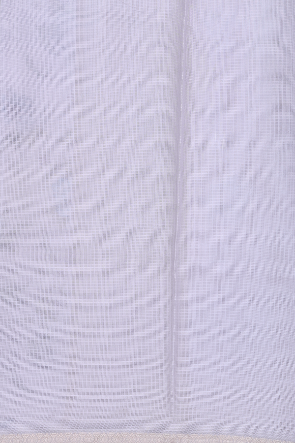 Kota Silk Saree In Grey With Floral Design