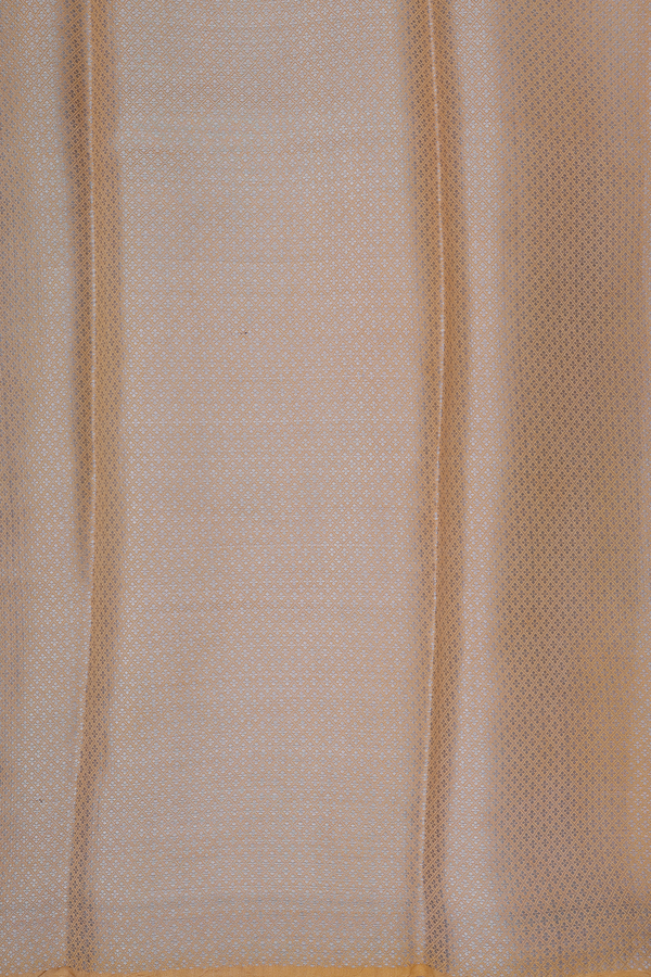 Chanderi Silk Cotton Saree In Light Orange With Floral Design