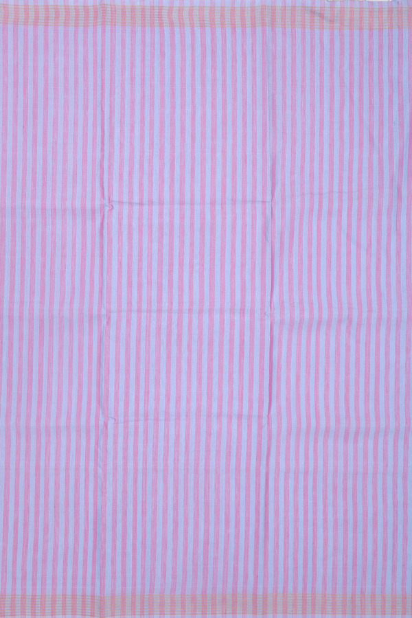 Linen Saree In Pink And Purple With Stripes Design