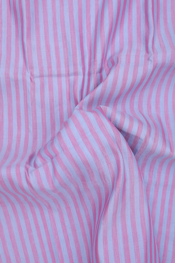 Linen Saree In Pink And Purple With Stripes Design