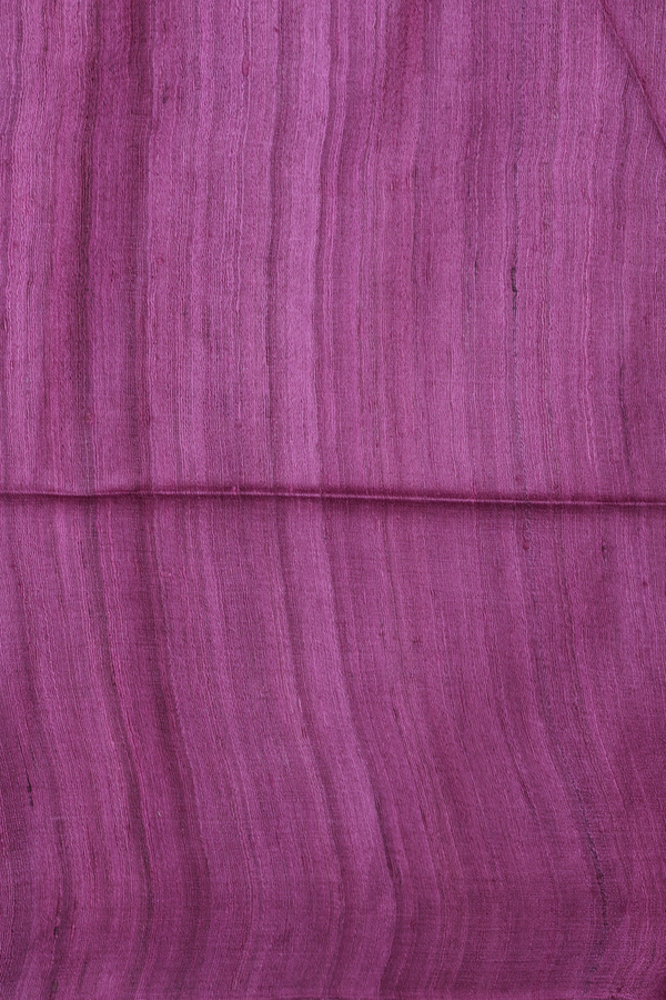 Tussar Silk Saree In Purple With Contrast Border