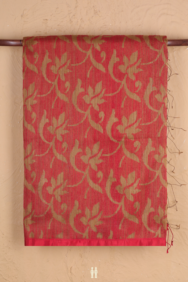 Bailu Silk Saree In Brown With Floral Design