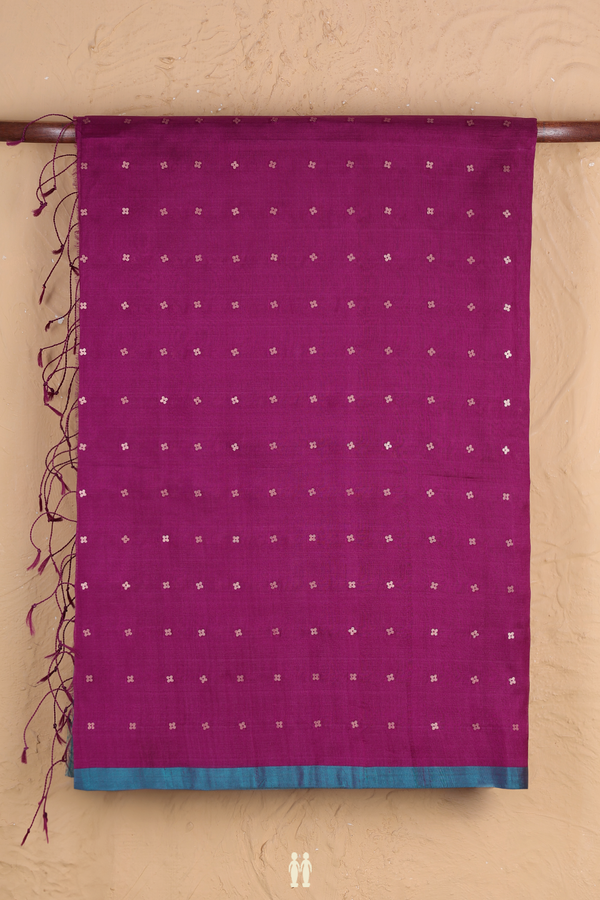 Bailu Silk Saree In Grape Purple With Chamki Work