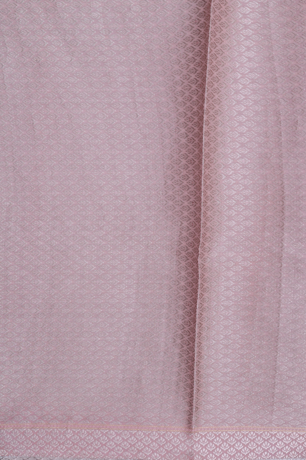 Tussar Silk Saree In Cocoa Brown With Chevron Design