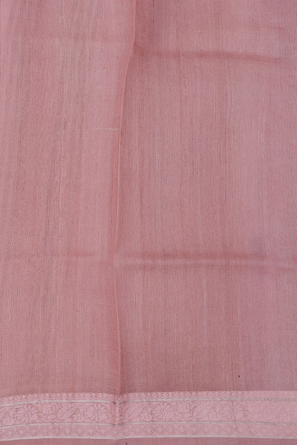 Tussar Silk Saree In Rose Brown With Floral Design