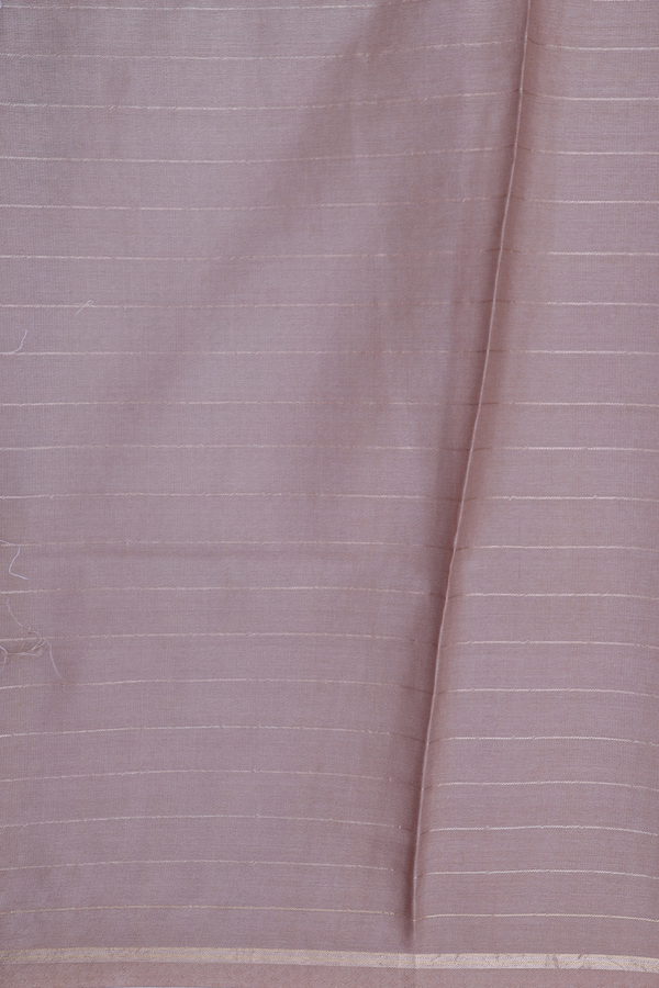 Tussar Silk Saree In Dusty Brown With Floral Design