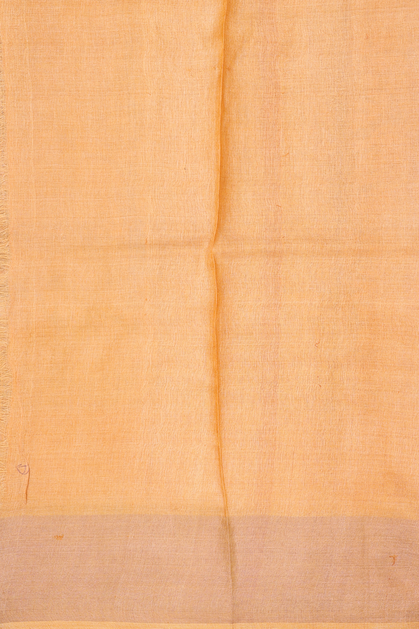Tussar Silk Saree In Brown With Floral Design