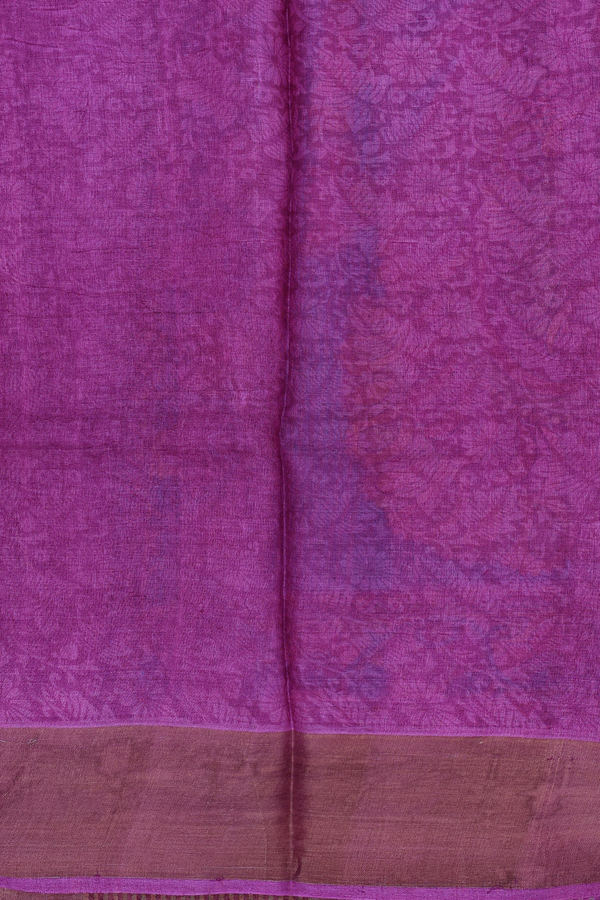 Tussar Silk Saree In Deep Sky Blue With Floral Design