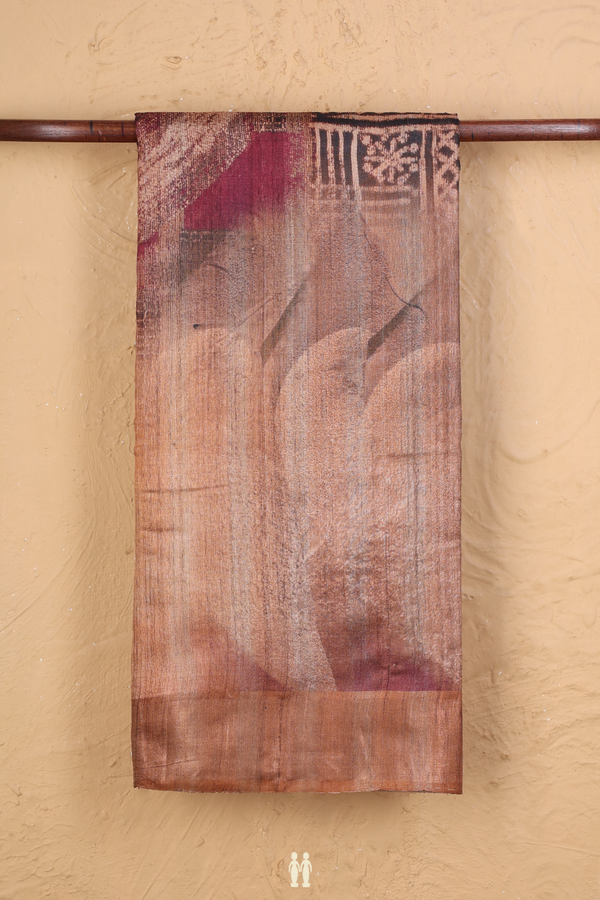 Tussar Silk Saree In Multicolor With Printed Design