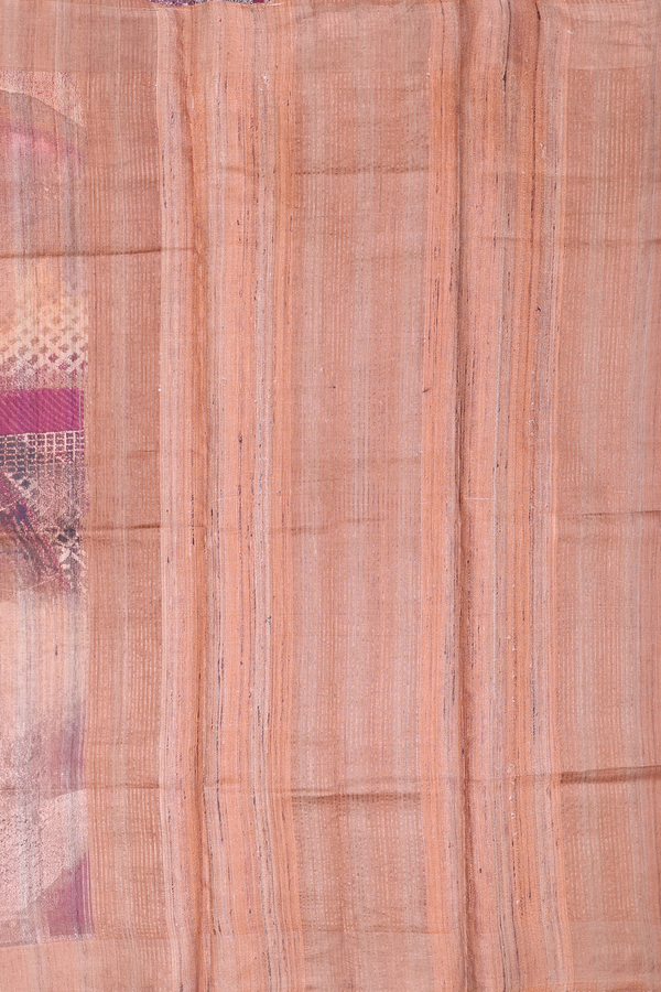 Tussar Silk Saree In Multicolor With Printed Design